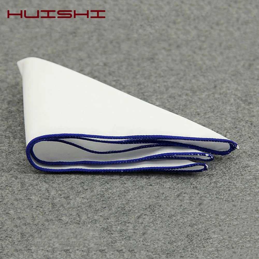 New Hanky Mens White Pocket Square Cotton Solid Color Handkerchief Chest Towel Prom Holiday Party Suit Hankies For Mens W241213