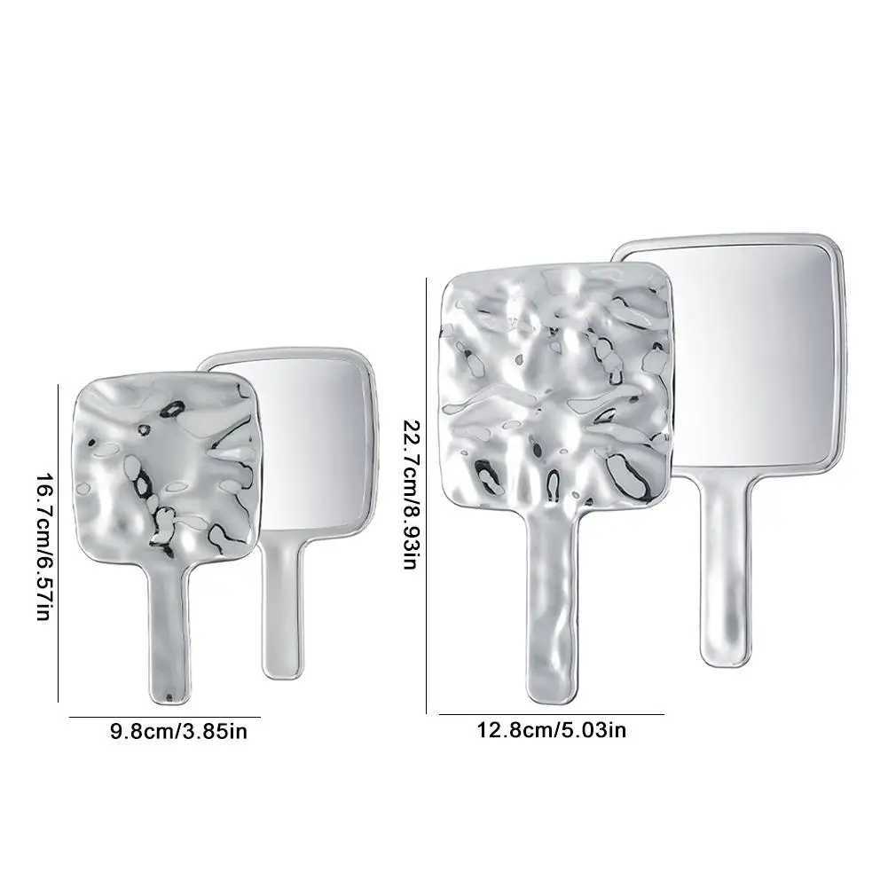 Portable Ins Liquid Shape Square Mirror Mini Hand-held Desktop Cosmetic Mirror Makeup Mirror Travel Beauty MirrorXJ241213
