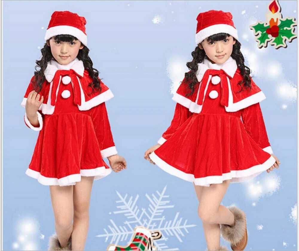 Boys and Girls Winter New Solid Color Santa Claus Role Playing Set Christmas Party Cartoon Cute Performance Dress W241213