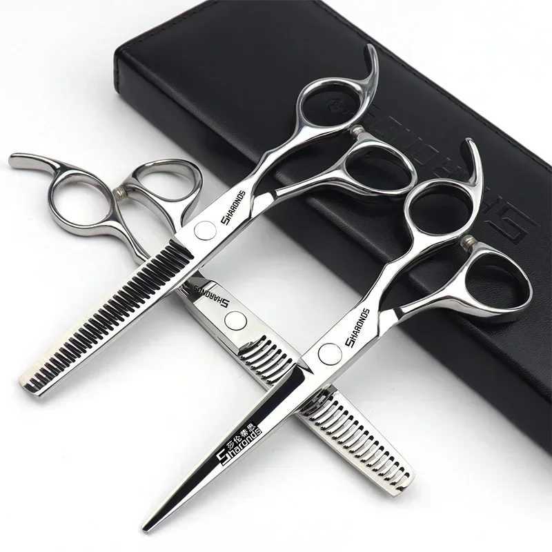 New Arrival SHARONDS Professional Hairdressing Scissors 6 Inch hairdresser Dedicated clippers Barber Specificlied thin Shears Hair Cutting Z241213