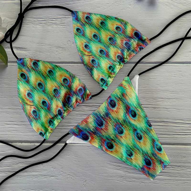 High Cut Micro Bikini Women opard Bandage Push Up Swimsuit Sexy Bathing Suit Padded Thong Swimwear Beach BikiniXJ241212