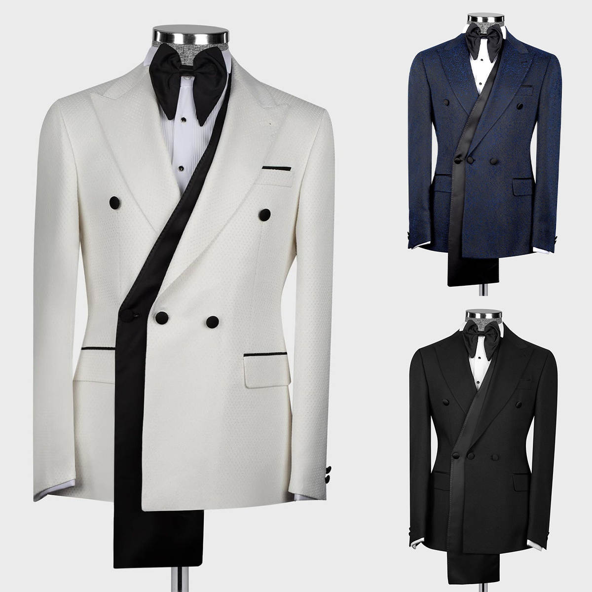 Modern Wedding Suits Trim Fit 1 Piece Set Coat Peaked Lapel Fashion Men Tuxedos Two Button Formal Groom Tuxedo suit Customized
