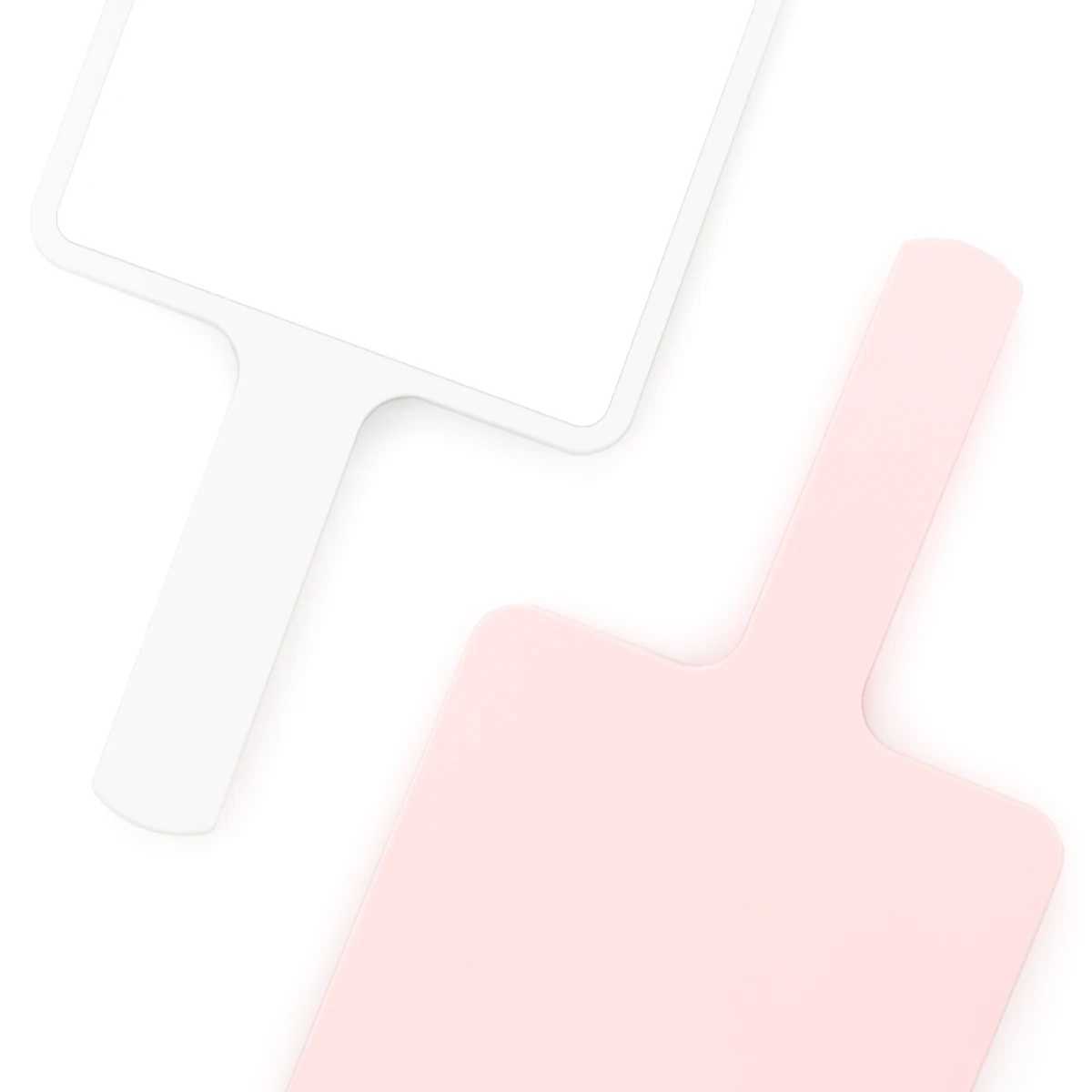 Autumnfish Large Makeup Mirror Hand-held Makeup Mirror White Pink HD Cosmetic Mirror Comfortable Portable Simple DesignXJ241213