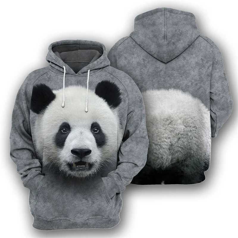 Animal 3D Printing Panda Bear Mens Hoodie Hot Selling Long Sleeve Pull up Sports Shirt Street Hoodie Mens Childrens Clothing W241213