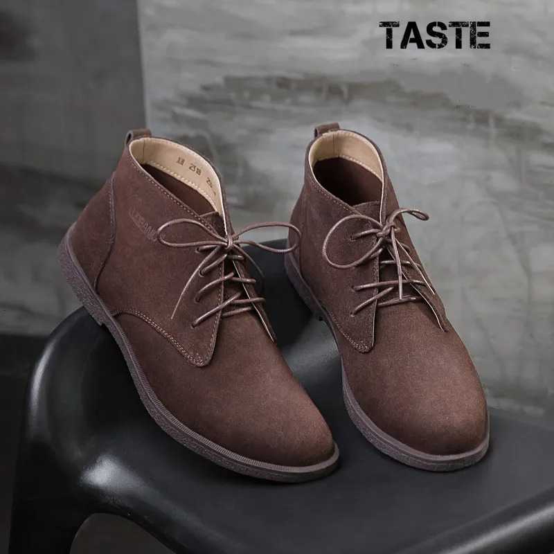 mens shoes winter boots suede leather boots mens snow boots waterproof winter boots mens ankle boots fur mens shoes 241213