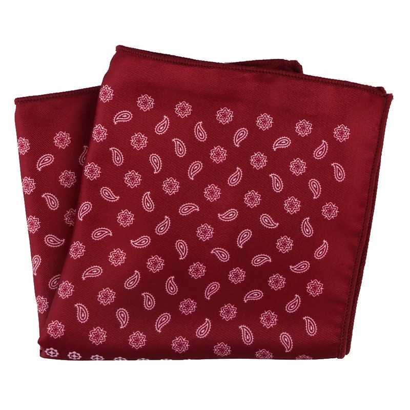 Tailor Smith Mens Hankerchief Paisley Polka Dot Floral Printed Hankies Polyester Hanky Business Pocket Square Chest Towel Gifts W241213
