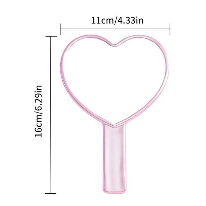 1Pcs Handheld Makeup Mirror Love Heart Mirror Female Handle Makeup Cosmetic Beauty Tools Handheld Vanity Make Up MirrorXJ241213