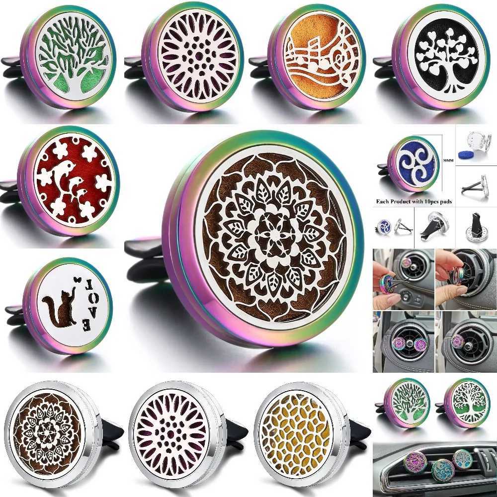 Refillable Car Air ener Smell Perfume Diffuser Clip Auto Vent Essential Oil Stainless Steel Locket Interior AccessoriesXJ241213
