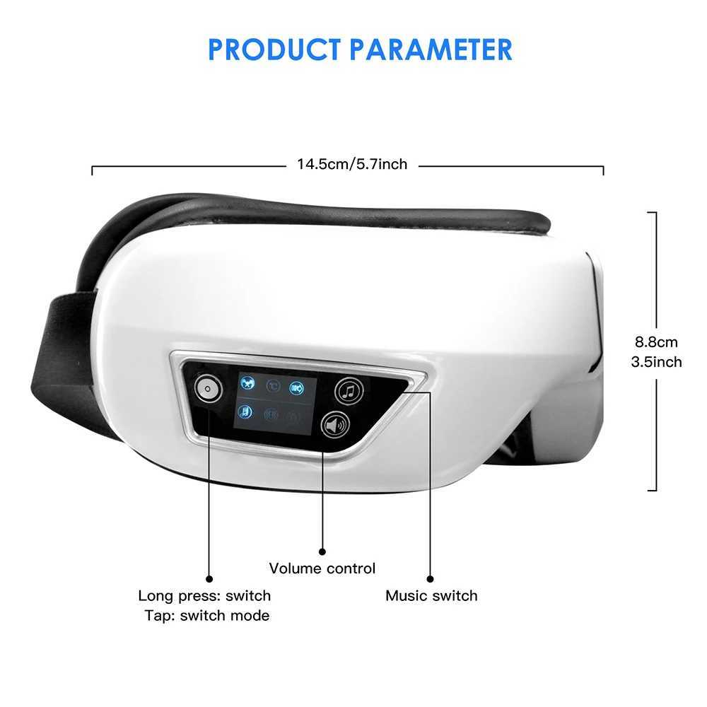 Eye Massager 6D Intelligent Airbag Vibration Eye Care Music Eye Mask Thermal Compression Wireless Massager W241213