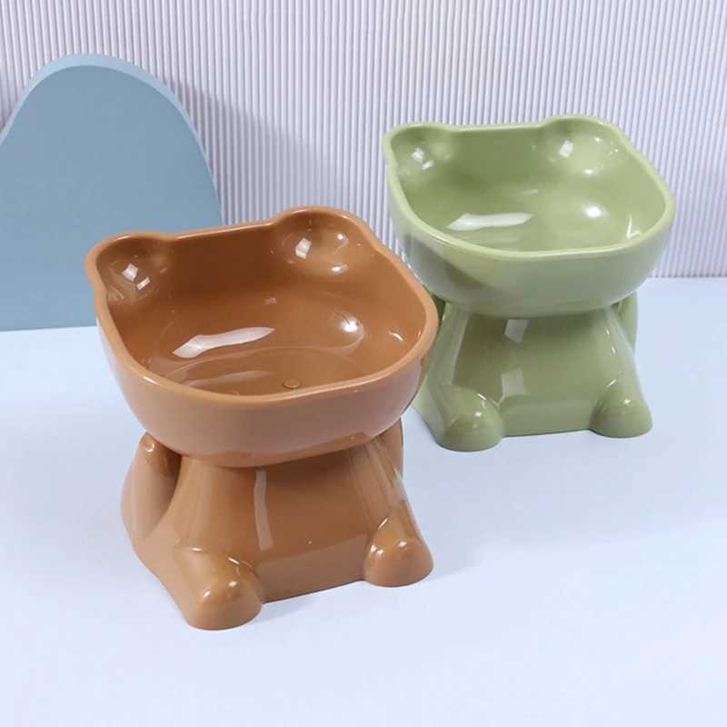 Cat Feeders Elevated Cat Bowl 400ml Raised Cat Food Bowl for Protecting Pets Spine Tilted Angle Dog Bowl Food Dish for Home Pet Gift z241213