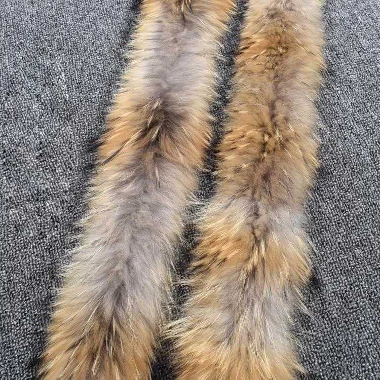 Scarves Wraps 2023 Real Raccoon Fur Collar 11cm Width Women Men Kids Children Boys Girls Fur Scarf Jackets Hooded Trim No Lining Natural Fur H241213