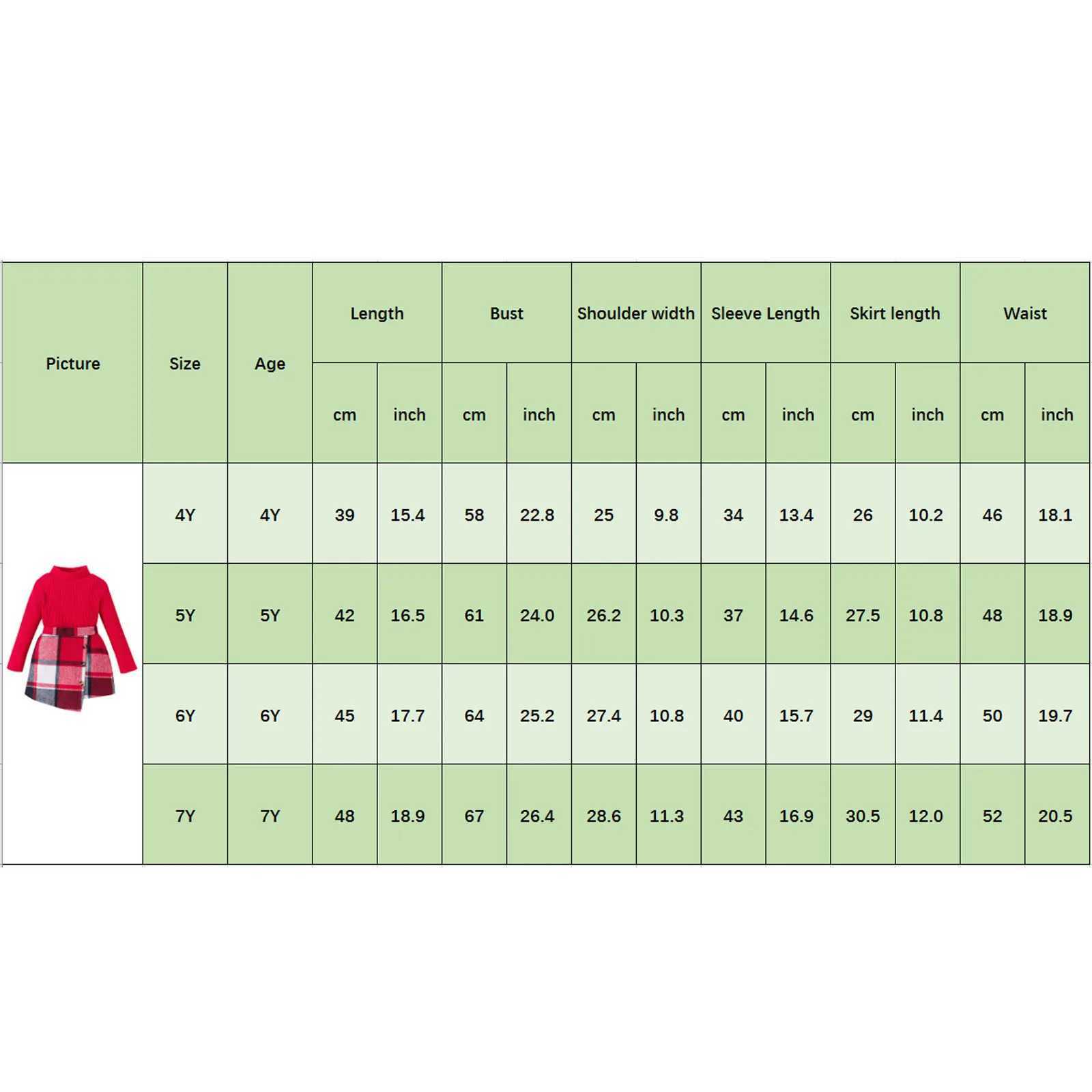 Children and Girls Autumn Clothing Christmas Party Set Long Sleeve Turtle Neck Knitted Ribbed Top+Checkered Mini Skirt 2-piece Set for Girls W241213