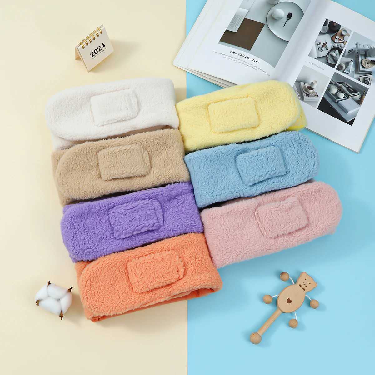 Scarves Wraps Winter Warm Plush Baby Scarf Cute Boy Girl Scarves Newborn Toddler Faux Fur Children Cross Neckerchief Baby Shawls H241213