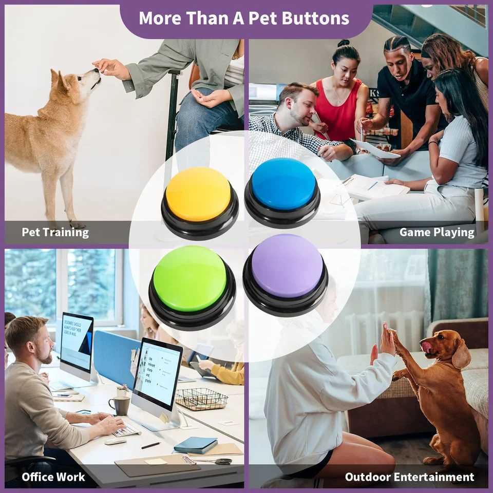 Pet Communication Button Dog Sound Box Training Talking Toy Recording Speaker Squeezing Voice Training and Behavioral Assistance X241213