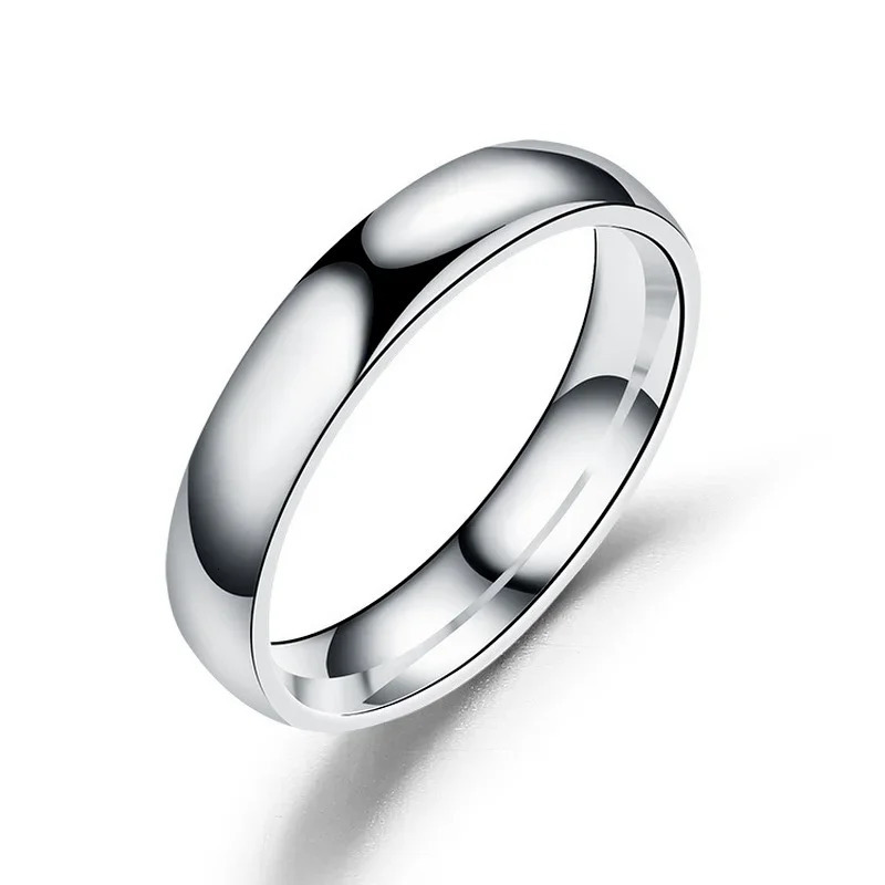 Simple 4mm 6mm ring womens hypoallergenic high polished wedding stainless steel couple finger jewelry gift 241210