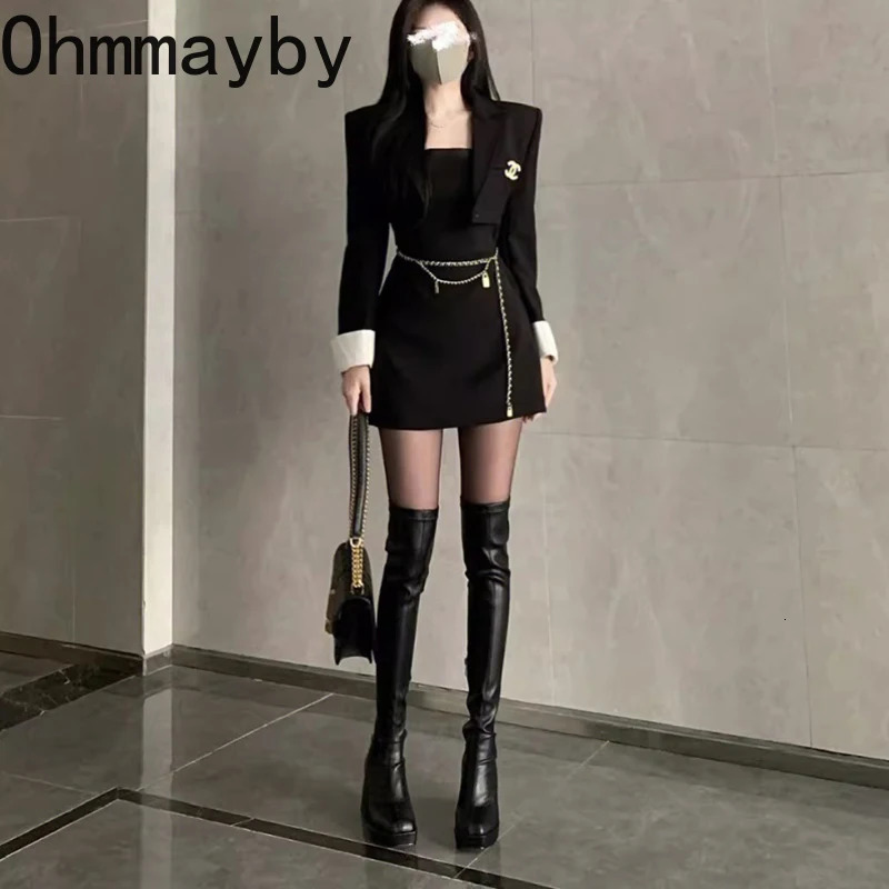 Autumn Winter Street Style Stretch Over The Knee Boots Women Fashion Round Toe Square Platform Heels Long Booties 241213