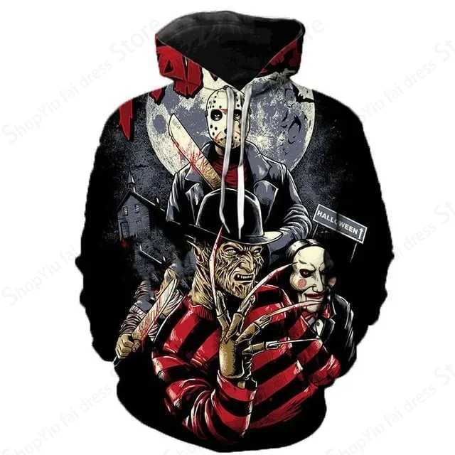 Horror Movie Halloween Killer 3d Print Hoodie Men Women Fashion Hoodies Sweatshirt Boy Coats Women Sweats Tracksuit Pullovers W241213