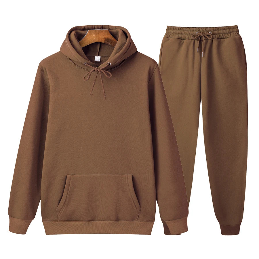 Fashion 2024 Mens and Womens HoodiesPants Jogging Pants Set Winter Sportswear Zipper 241211