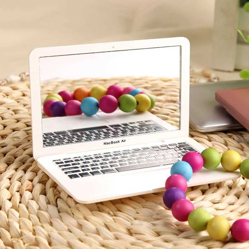 High Quality Mini Makeup Mirror Notebook Macbook Silver White Cosmetic Mirror New Design Portable Makeup Mirror Compact MirrorXJ241213