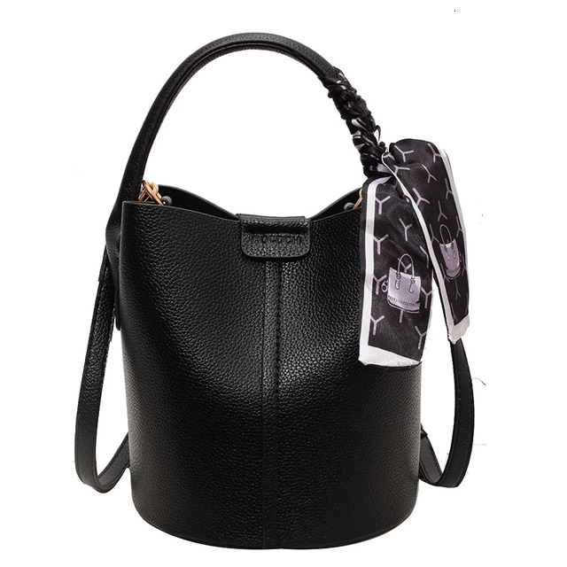 Bucket Type Sewing Thread Shoulder Solid Interior Compartment High Quality Bags For Women Hasp Pu Women's Handbags PU Casual