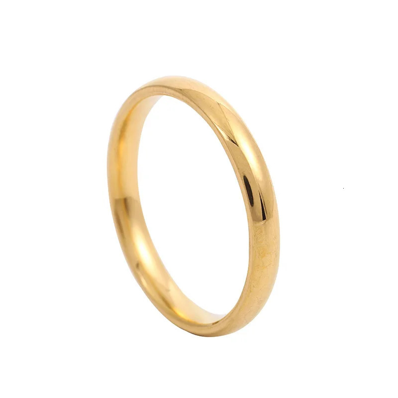 2mm m 5mm Classic Stainless Steel Ring Fashion Gold Plated Silver Finger Womens Wedding 241210
