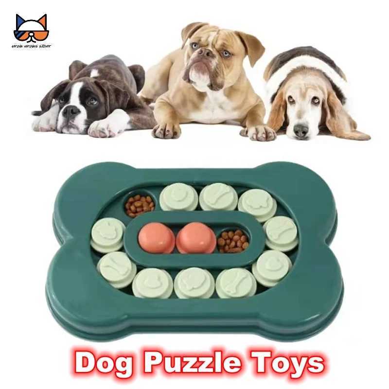 Dog puzzle toy slow feeding bowl fun interactive training to improve intelligence prevent obesity circular track design toy X241213