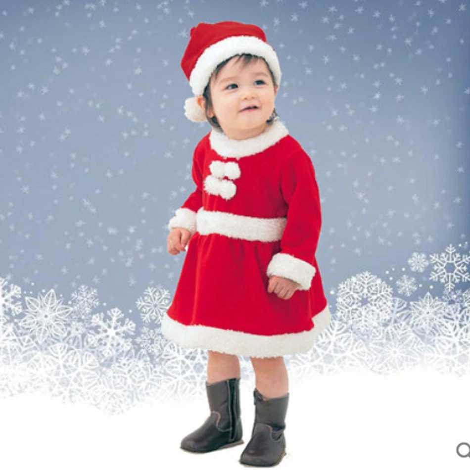 Christmas Cosplay Costume Boys Girls Long Sleeve Kid Carnival Party Santa Claus Kids Costume For 0-12 Years W241213