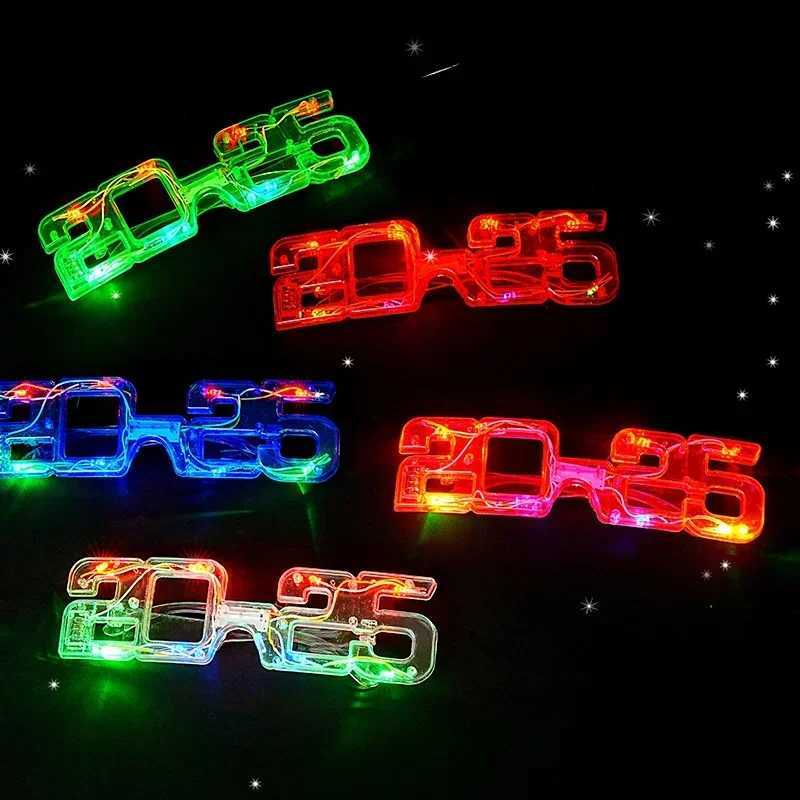 Sunglasses 1-20pcs LED 2025 Glasses Light Up Sunglass for Kids Adult Birthday Neon Wedding Thanksgivings Xmas New Year Glow Party Supplies H241213