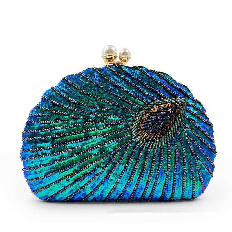 Clutch Bag Chinese Style Dinner Bag Beaded Sequins Heavy Work Beaded Embroidered Bag Cheongsam Women Tote Bag 240920