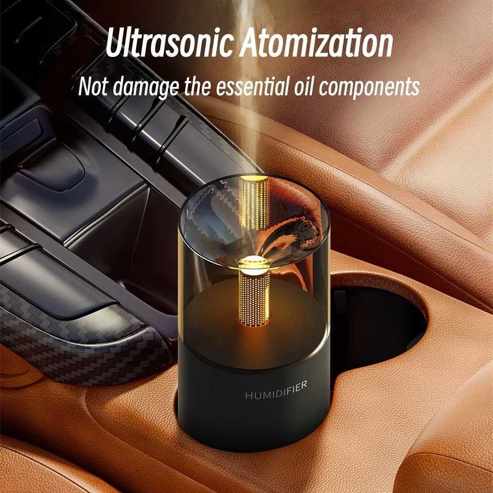 Candlelight Aroma Diffuser USB Electric Ultrasonic Mist Maker Air Humidifier for Home Car Mini Fragrance Essential Oil DiffuserXJ241213