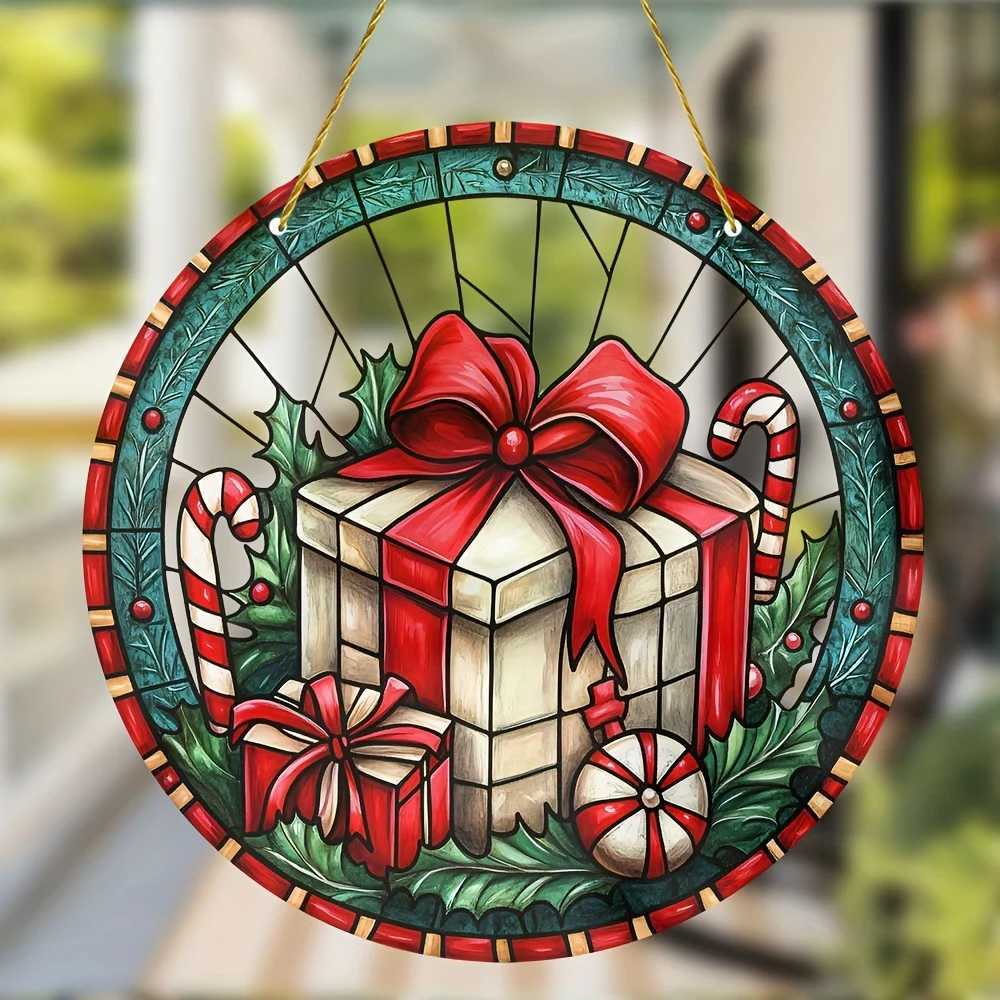 Sunglasses Acrylic Christmas Sun Catcher - Stained Glass Window Hanging Perfect for Porch Room Garden Bar Decor | Ideal Holiday Gift H241213