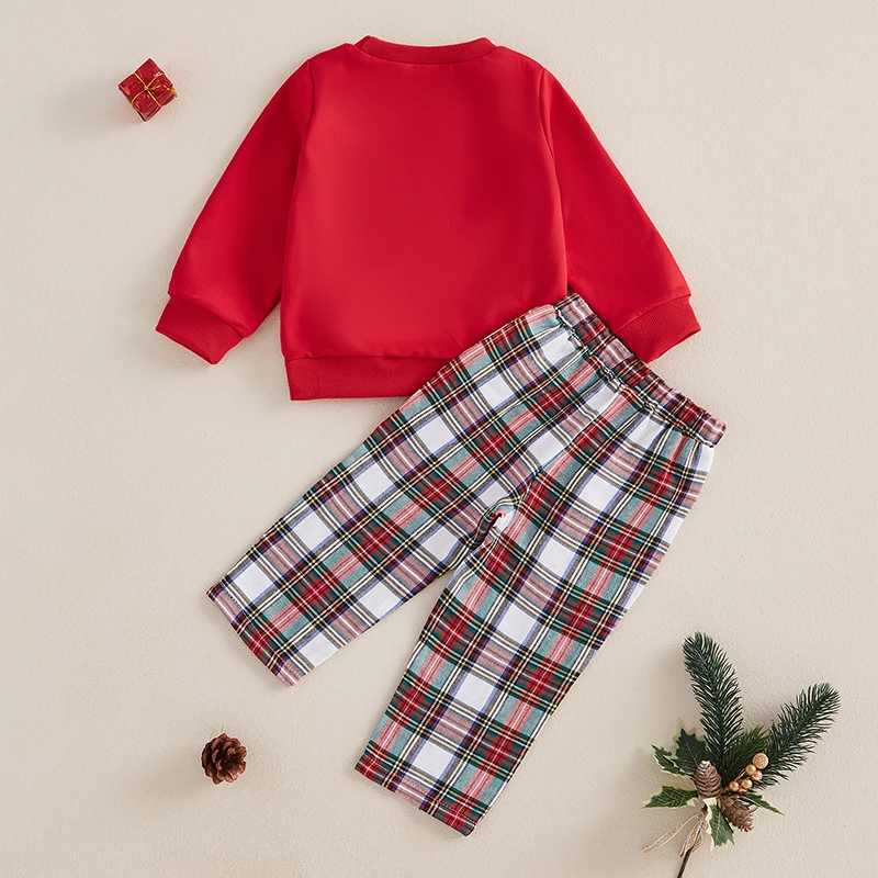Ma baby 1-5Y Christmas Childrens Baby Boys and Girls Clothing Set Christmas Clothing Tree Printed Long Sleeve Top Flat Pants W241213