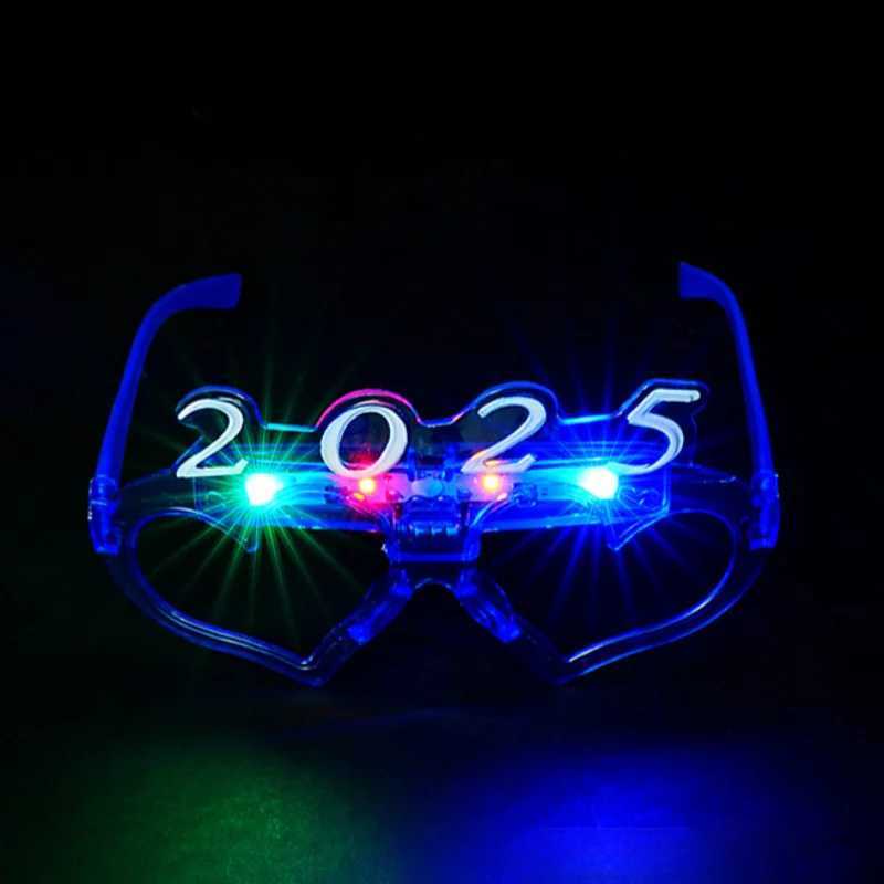 Sunglasses 1-20pcs LED 2025 Light Up Glow Glasses Neon Party Love Heart Flash Sunglasses for Adults Kids Christmas New Year Party Supplies H241213