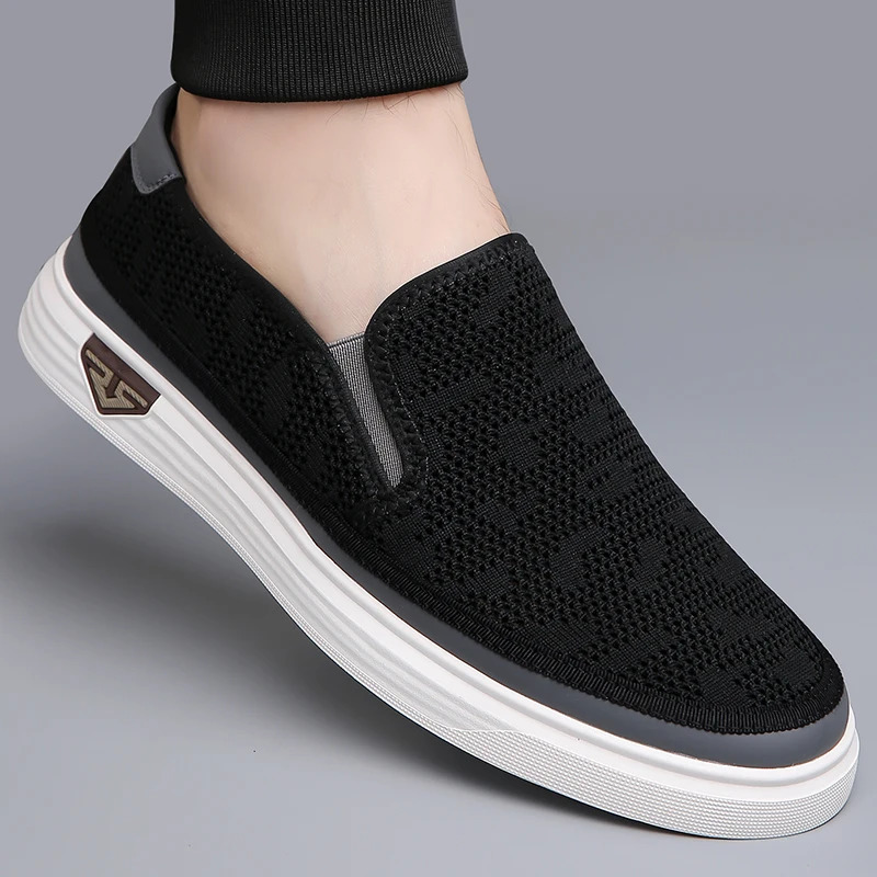Mens breathable mesh casual shoes fashionable casual shoes anti slip outsole family fitness tennis hiking board shoes 241213