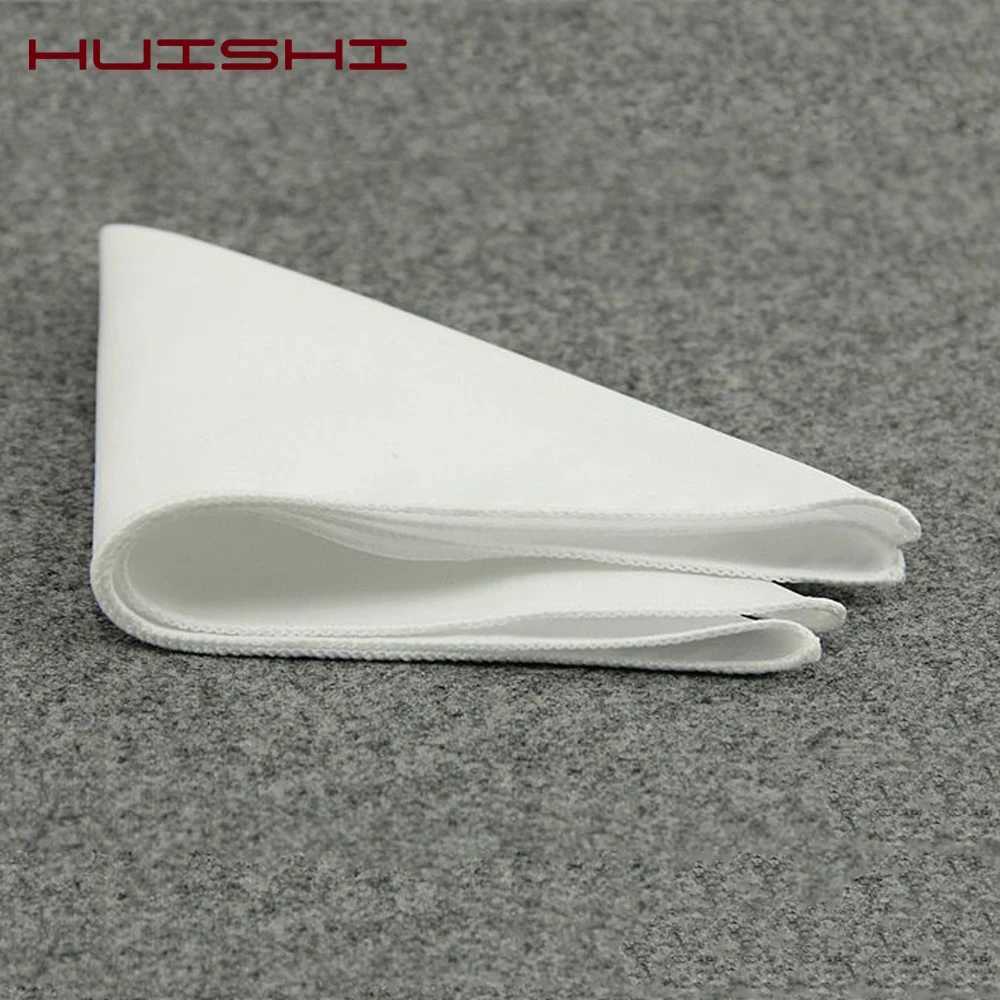 New Hanky Mens White Pocket Square Cotton Solid Color Handkerchief Chest Towel Prom Holiday Party Suit Hankies For Mens W241213