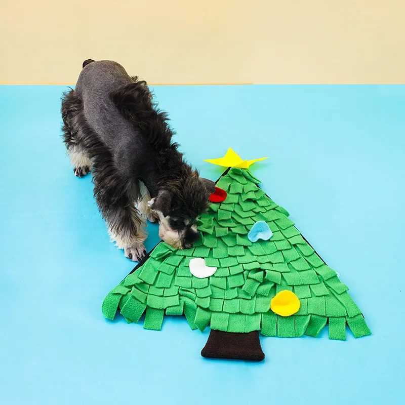 Christmas Tree Design Pet Mat Puzzle Dog Nose Smoke Mat Pet Toy DIY Smell Mat X241213