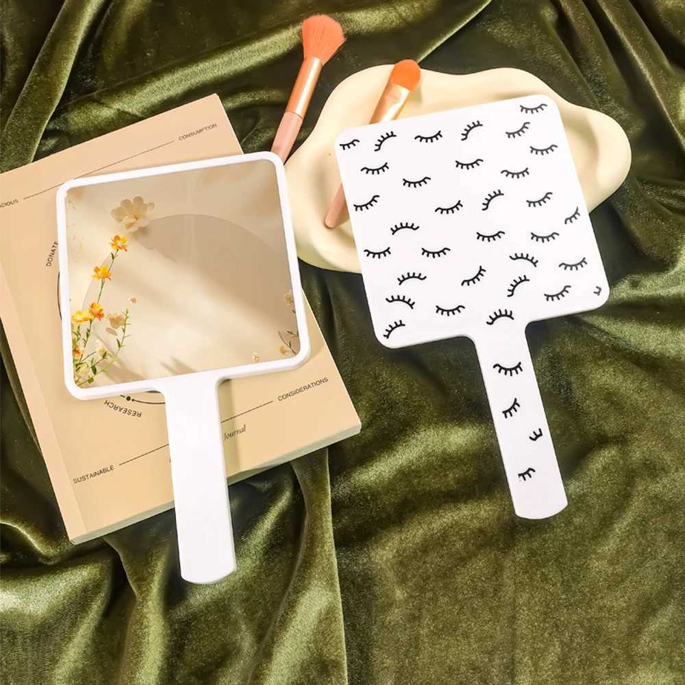 1 Piece 12cm Eyelash Extension Handheld Mirror Lashes Design High Definition Square Compact Makeup Mirrors Tools Beauty SalonXJ241213