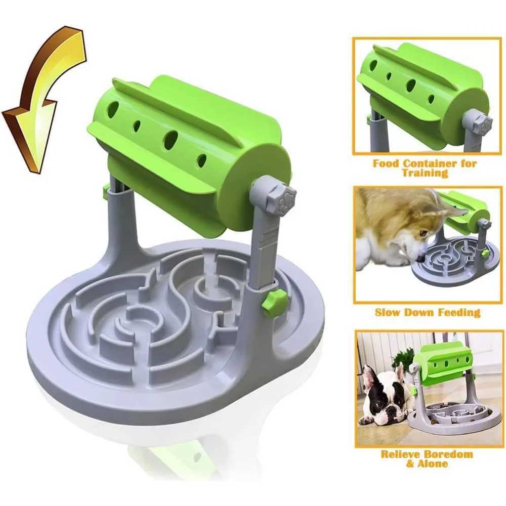Dog Bowl Pet Jump Toy Cat Dog Food Bowl Roller Jump Eating Puzzle Slow Food Feeder Anxiety IQ Intelligent Feeding Training X241213