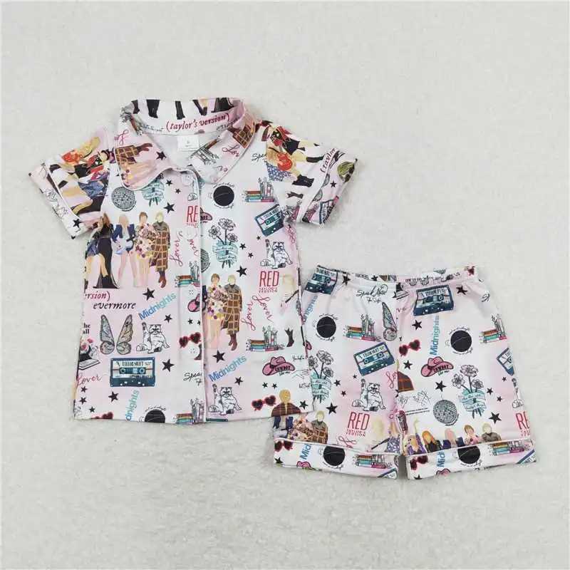 Wholesale Summer Children Nightclothes Baby Boy Girl Cardigan Sleepwear Set Shorts Infant Western Pajamas Nightwear Outfit W241213
