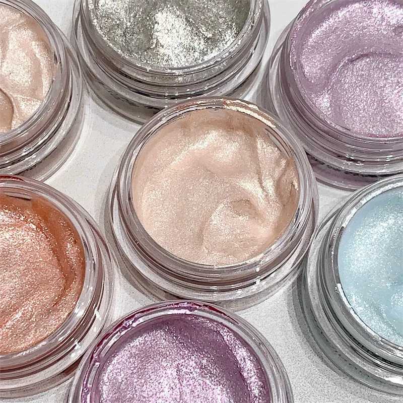 Glittering jelly gel eye shadow suntanned silk fluorescent lamp waterproof pearl shimmer fast drying and flashing eye shadow W241213