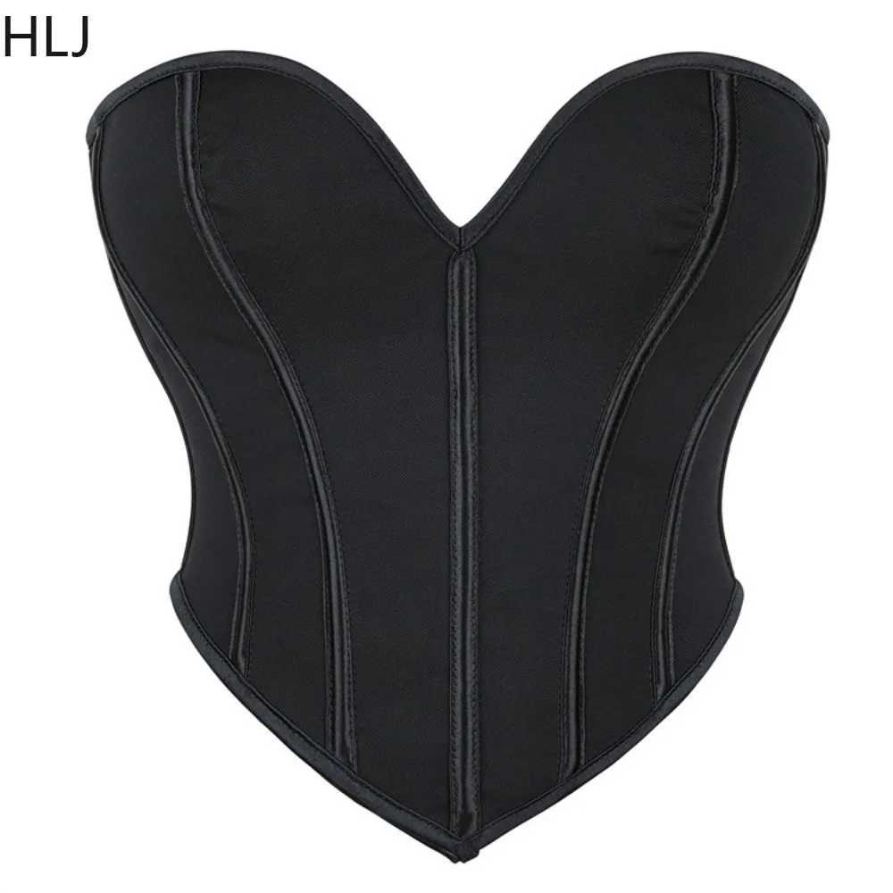 Women's Two Piece Pants HLJ Sexy Corset Slim Vest Two Piece Sets Women V Neck Slveless Backless Top And Jean Shorts Outfits Fashion 2pcs Strtwear