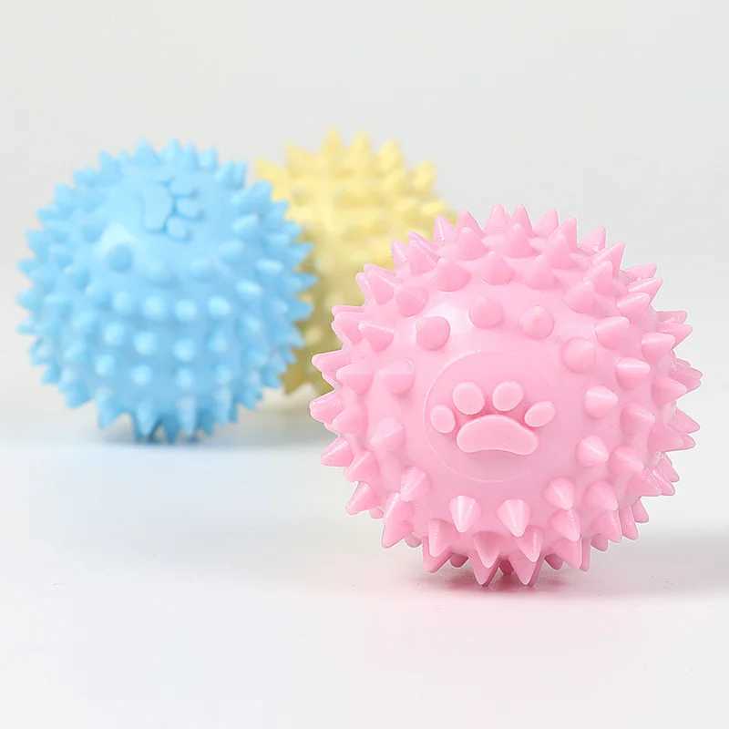Small pet chew toy plush cleaning teeth TPR bite resistant hedgehog ball puppy interactive game puzzle toy pet supplies X241213