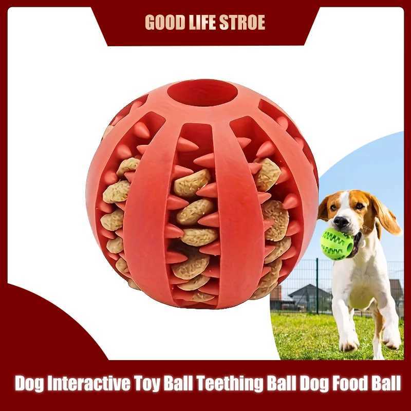 Dog interactive toy ball tooth ball dog food ball food grade silicone thick bite wear-resistant small dog toy tooth cleaning X241213