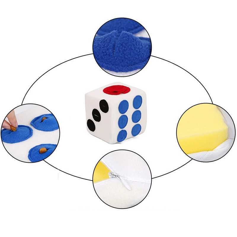Pet Dog Plush Dice Toy Food Dispenser Treatment Puzzle Toy Puppy Intelligent Training Toy Food Leakage Playing Plush Dice X241213