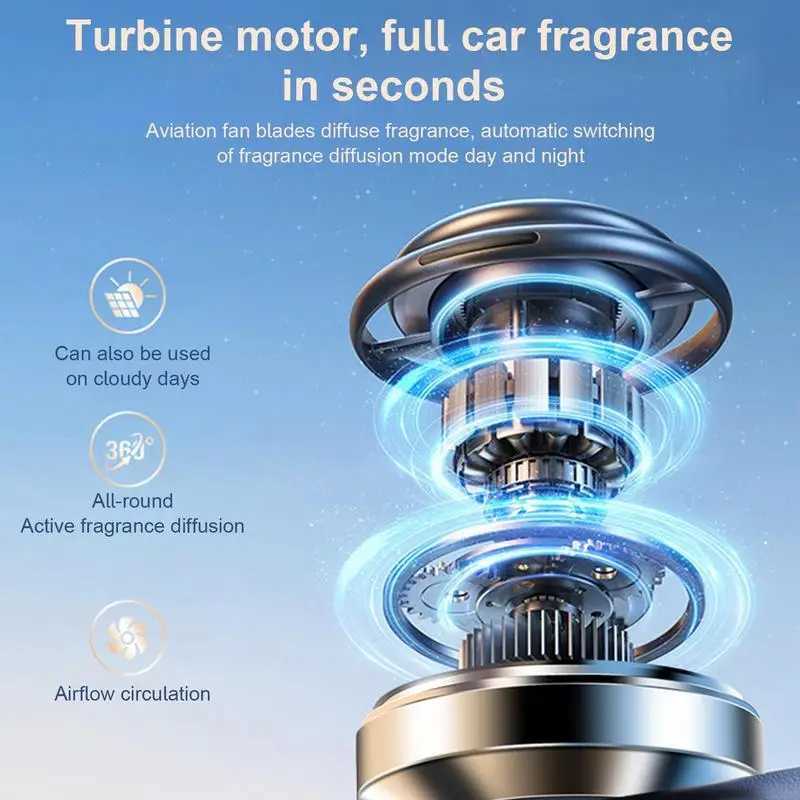 Solar Powered Car Air eners Rotatable Air Purifier Perfume With Scents Car Diffuser Ornaments Auto Interior AccessoriesXJ241213