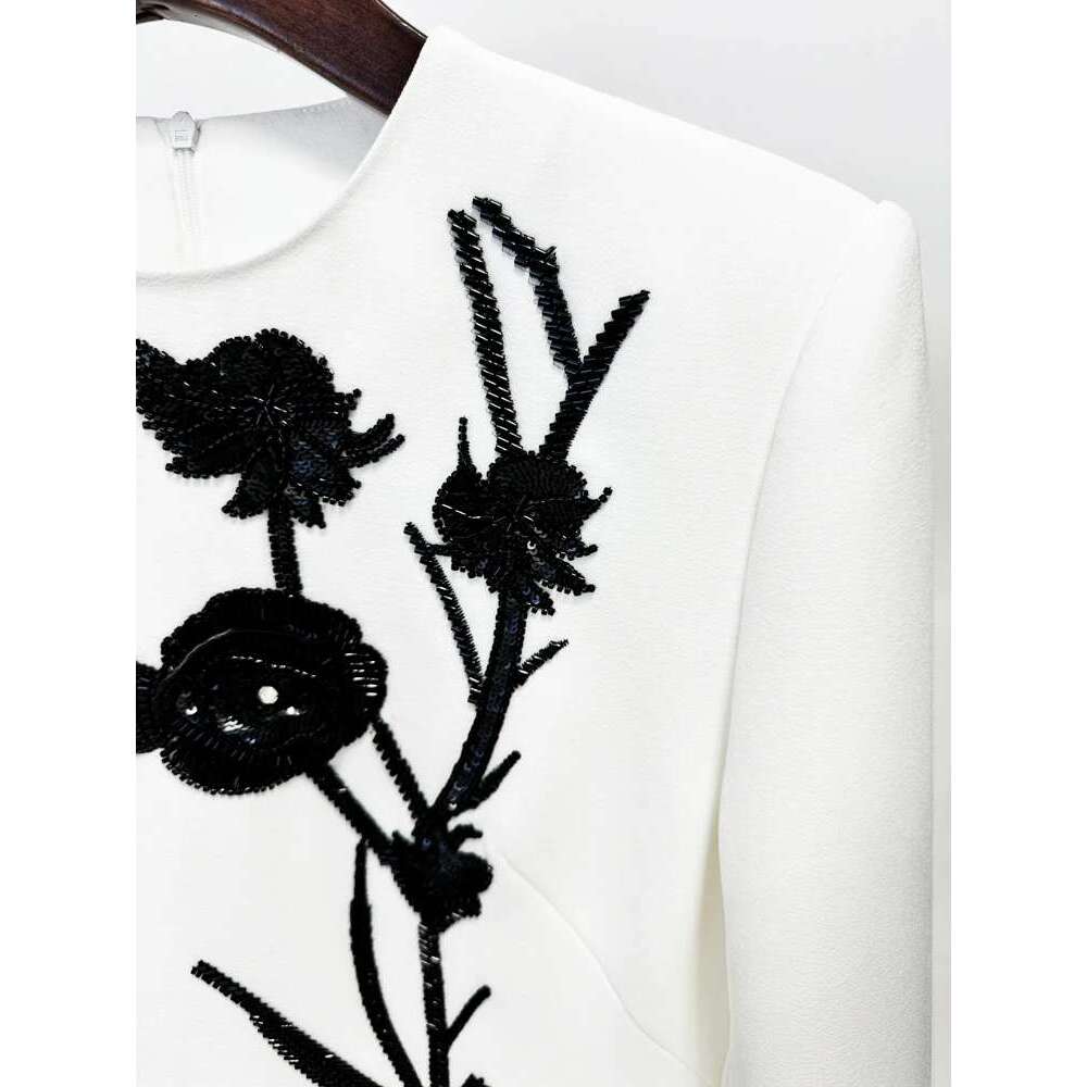 Skirt Set HIGH QUALITY Newest Fashion Designer Women's Wers Beaded Long Sleeve Dress