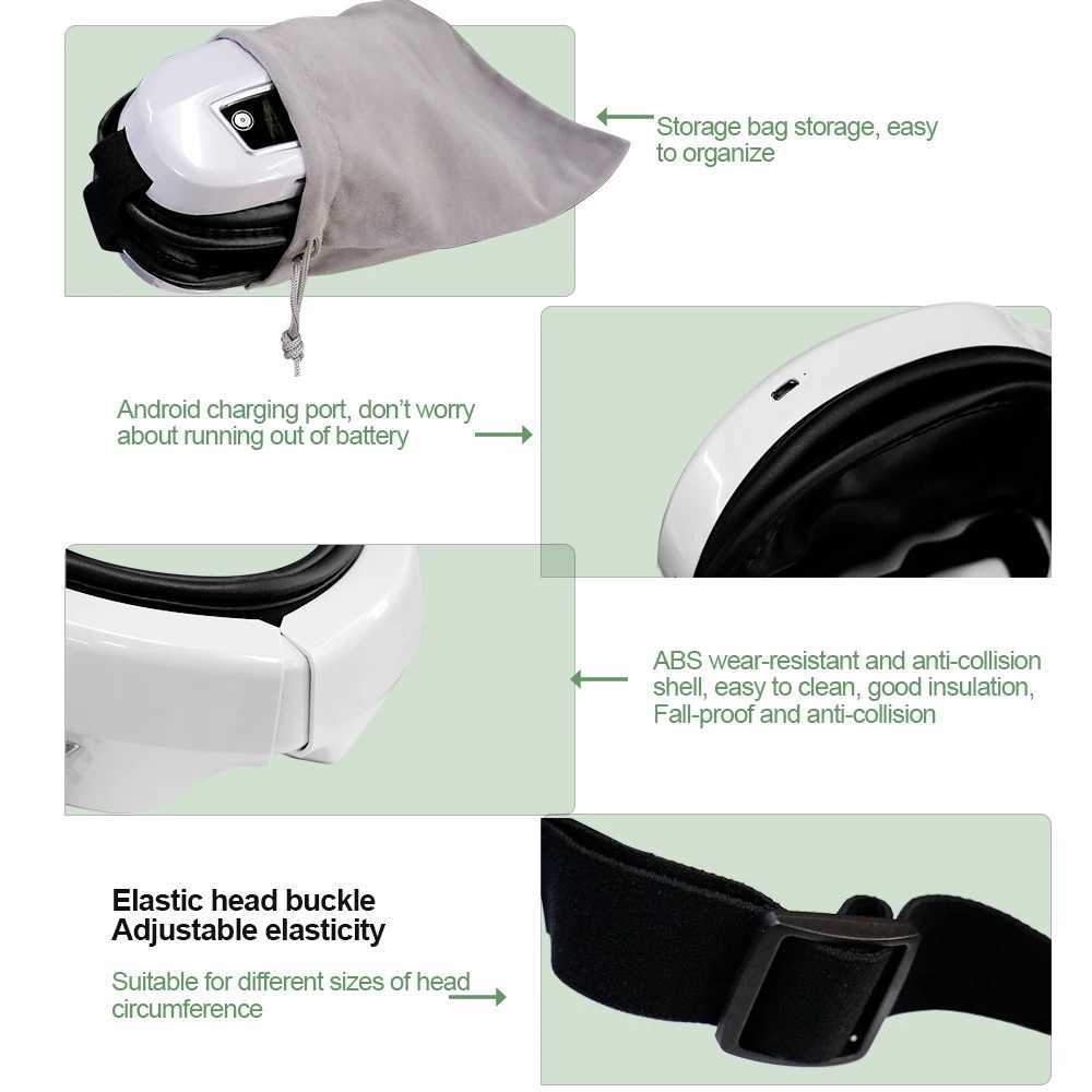 6D Intelligent Bluetooth Music Eye Massager Vibration Airbag Compression Eye Care Instrument Eye Massager W241213