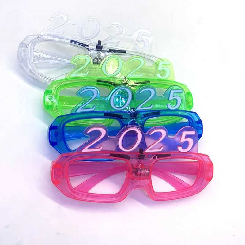 Sunglasses 1-20pcs 2025 Neon Glasses Glow In The Dark LED Light Up Glasses Christmas Party Gift For New Year Party Luminous Decorations H241213