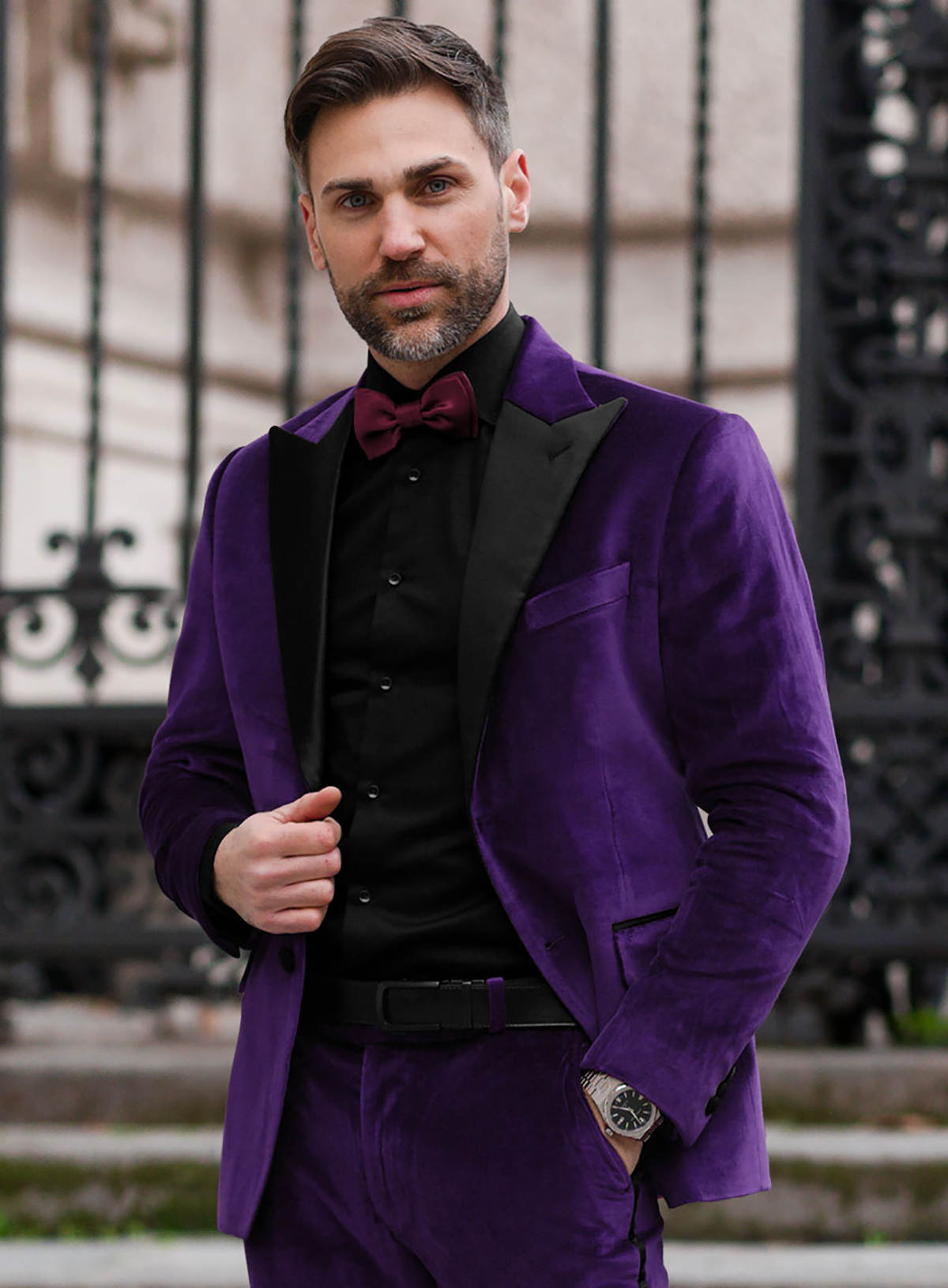Simple Men Suits 2 Piece Set Coat Pants Peaked Lapel Wedding Tuxedos Single Breasted Fashion Groom Tuxedo suit Customized
