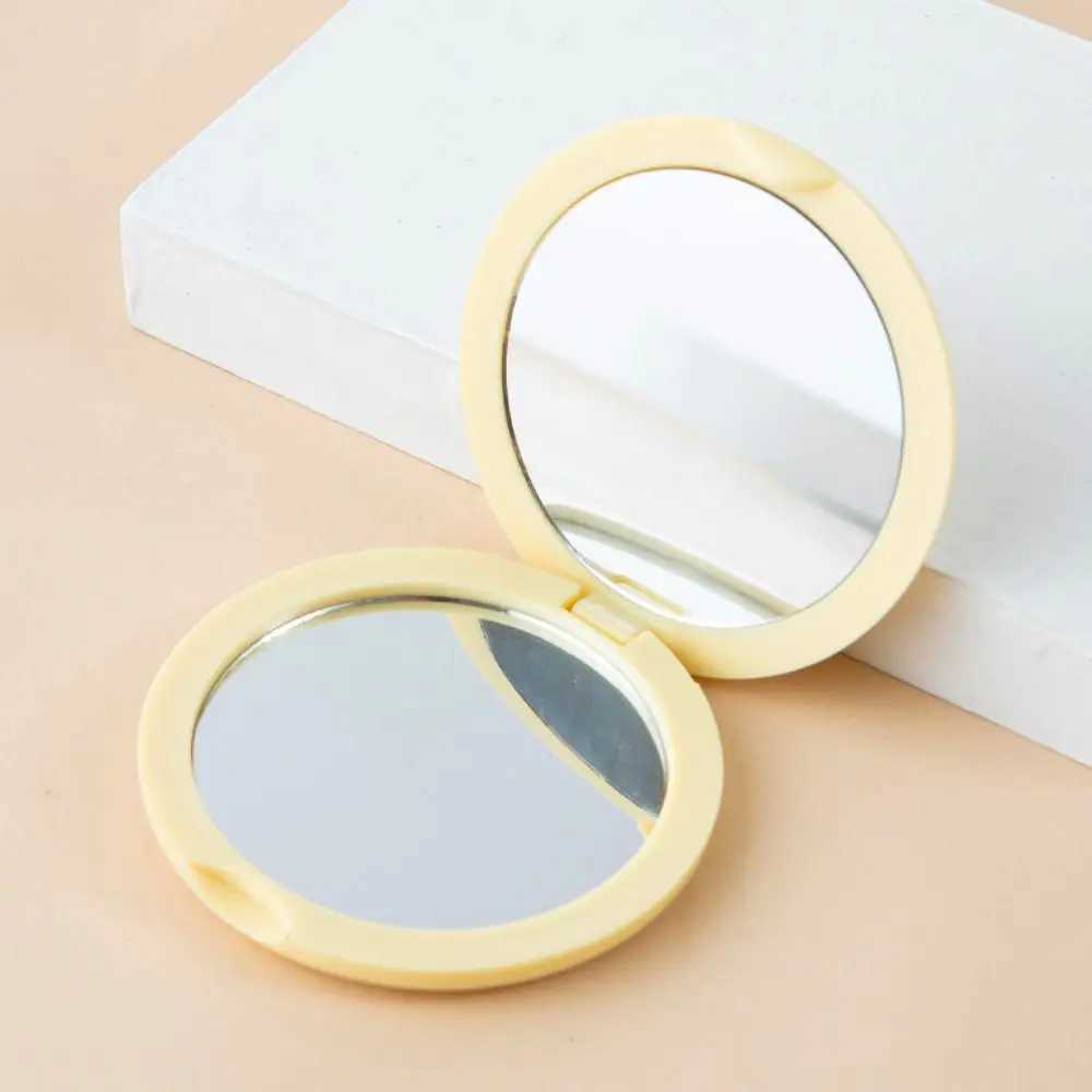 1Pc Mini Hand-Held Mirror Simple Folding Portable Pocket Mirror Plastic Cute Make-Up Mirror StudentXJ241213